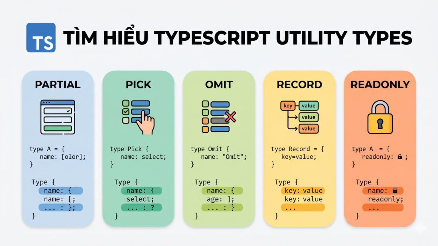 TypeScript Utility Types giúp thay thế any bằng các type an toàn hơn