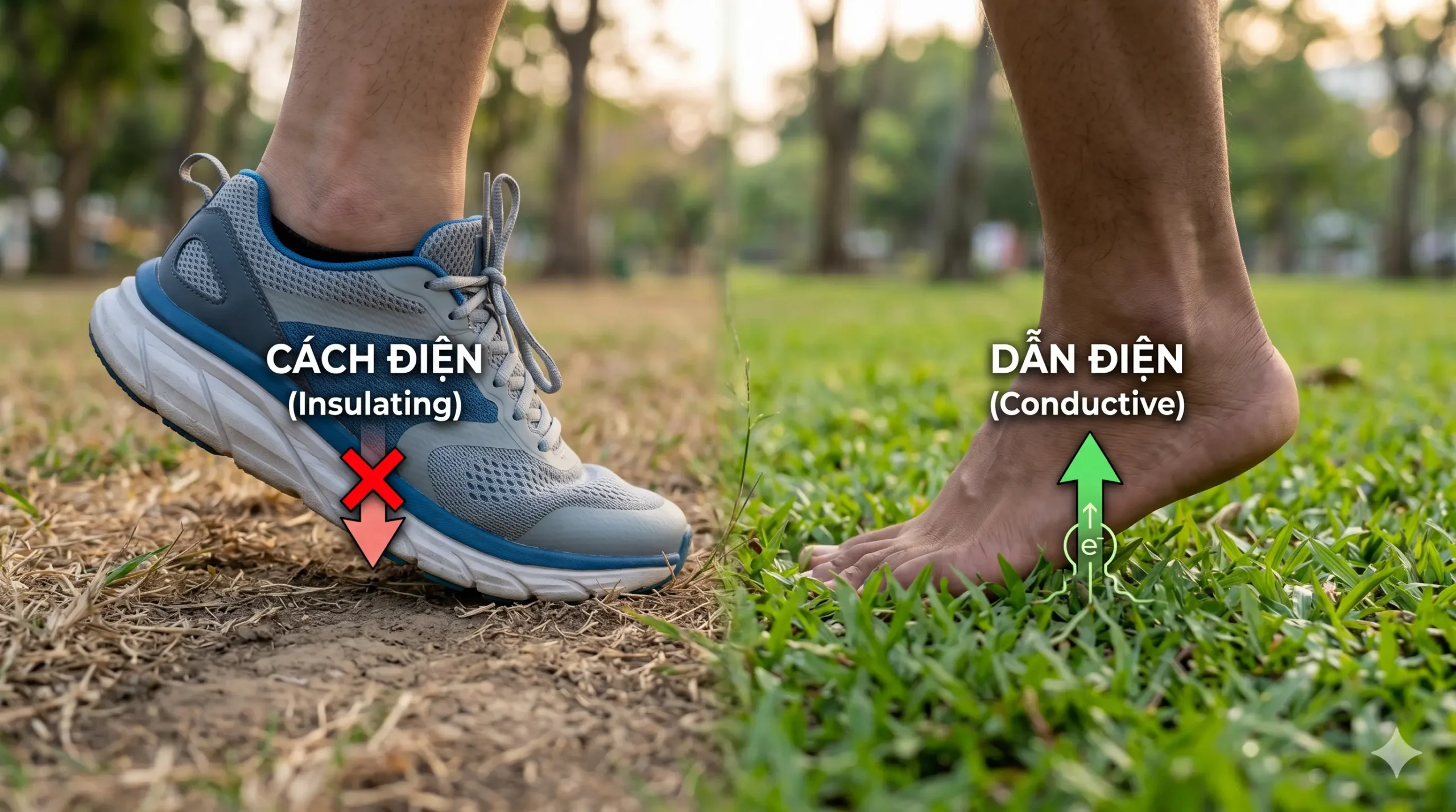 So sánh giày cách điện và chân trần dẫn electron – tại sao nên bỏ giày