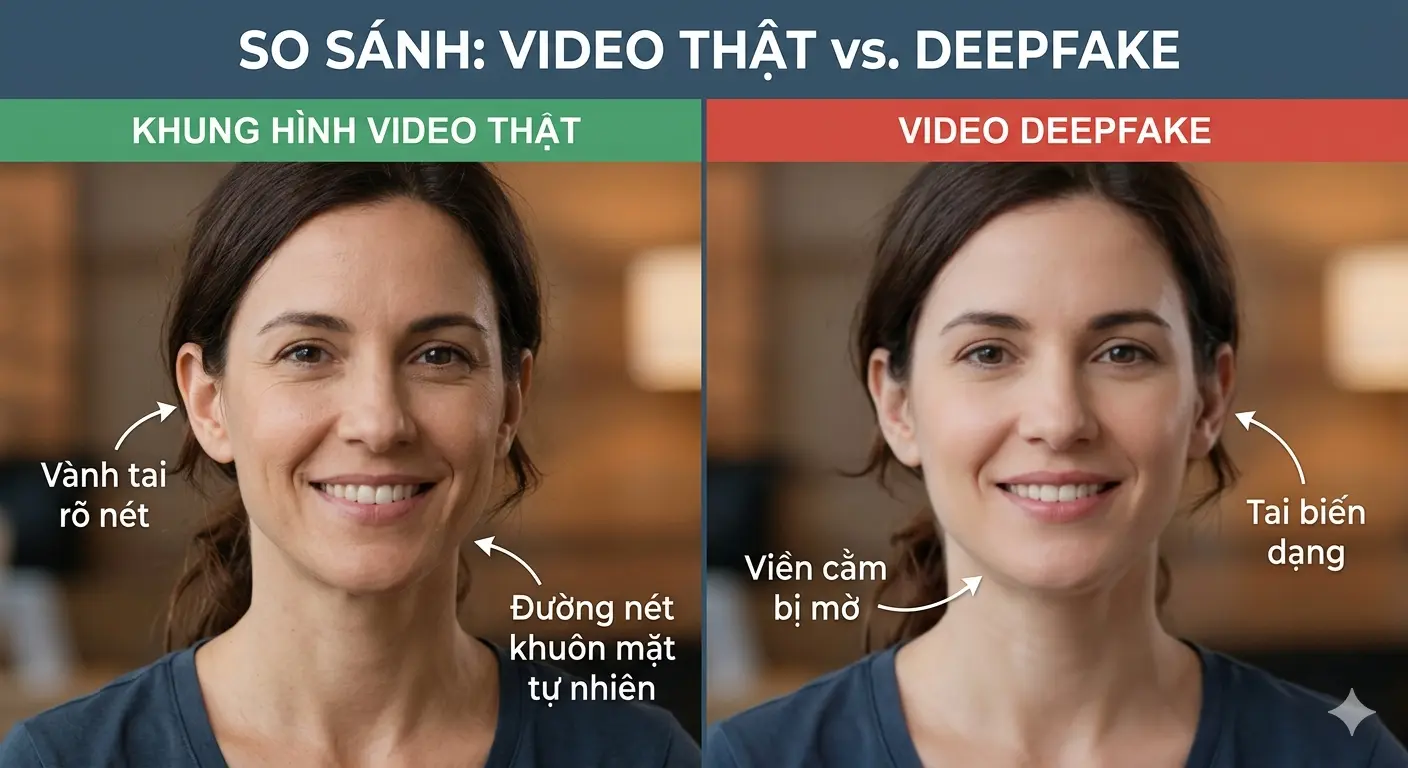 So sánh khung hình deepfake