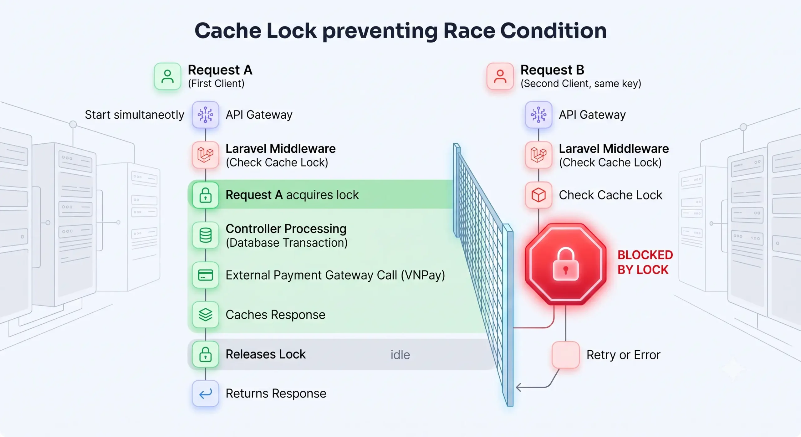 Minh họa cơ chế Cache Lock ngăn chặn Race Condition
